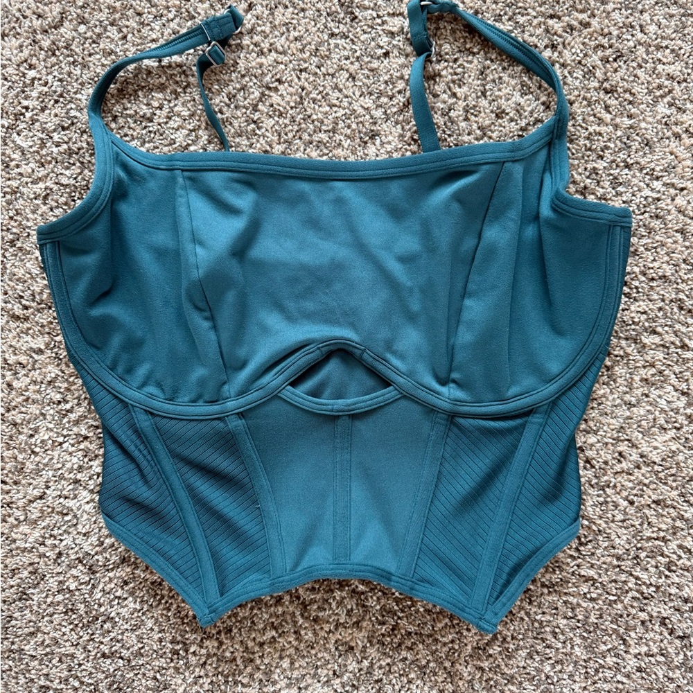 Gilly Hicks Teal Corset-Style Bra